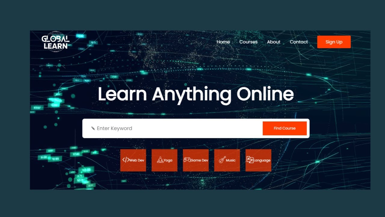 How To Make A Website Header Using HTML And CSS | Add Video Background ...