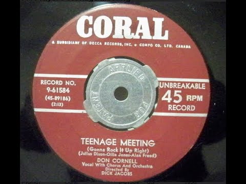 Don CORNELL - Teenage meeting - 1956 - Un titre Jive issu de la ...