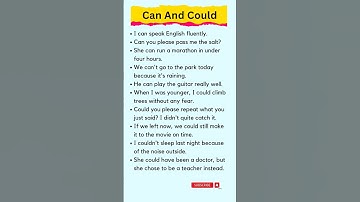 Sentences With Can And Could | Daily Use Sentences #englishspeaking