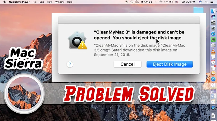 macOS Seirra - How to fix the file is damaged and can't be opened
