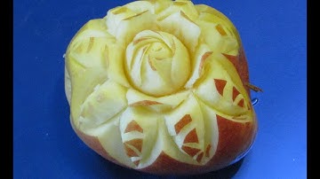 Cách tỉa hoa từ quả táo-Carving Art Apple-Blumen schnitzen aus Àpfel.