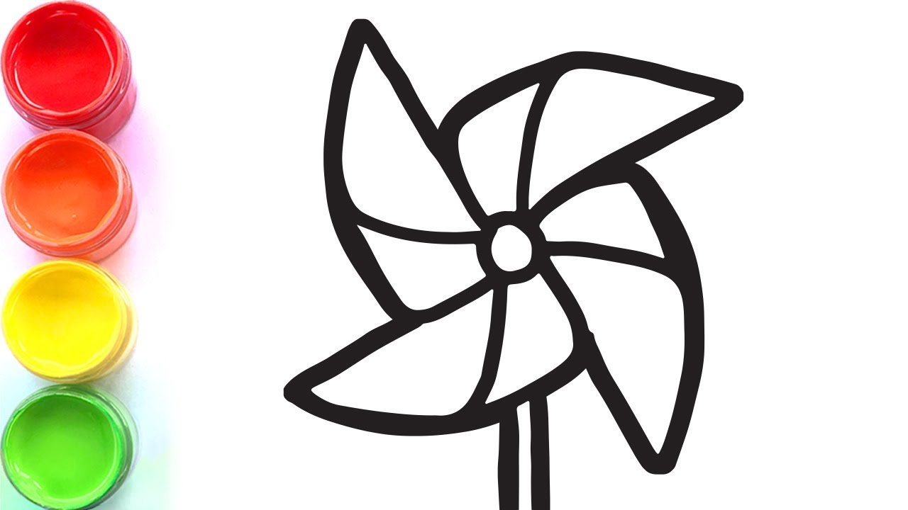 Colorful Pinwheel Drawing And Coloring For Kids Babies Toddlers Tom