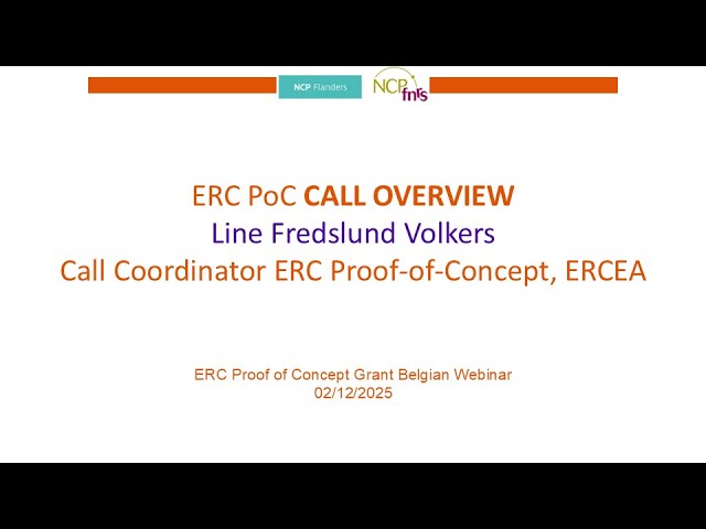 Dec 2025 – Line Fredslund VOLKERS (Call Coordinator ERC Proof-of-Concept)