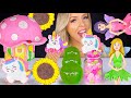 ASMR Fairy Cake, Unicorn Cookies, Pink Mushroom Fairy House, Sunflower Cookies, Jelly Mukbang 먹방