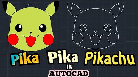 pikachu drawing | pikachu drawing in autocad | how to draw pikachu |