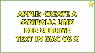 Apple: Create a symbolic link for sublime text in Mac OS X