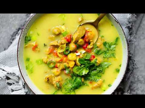 Golden Turmeric Chickpea Chicken Soup