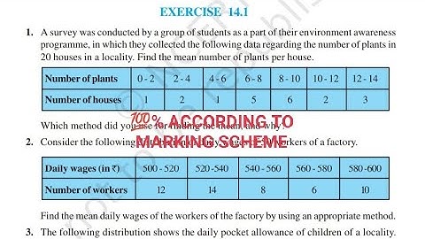 Exercise 14.1 class 10 Maths