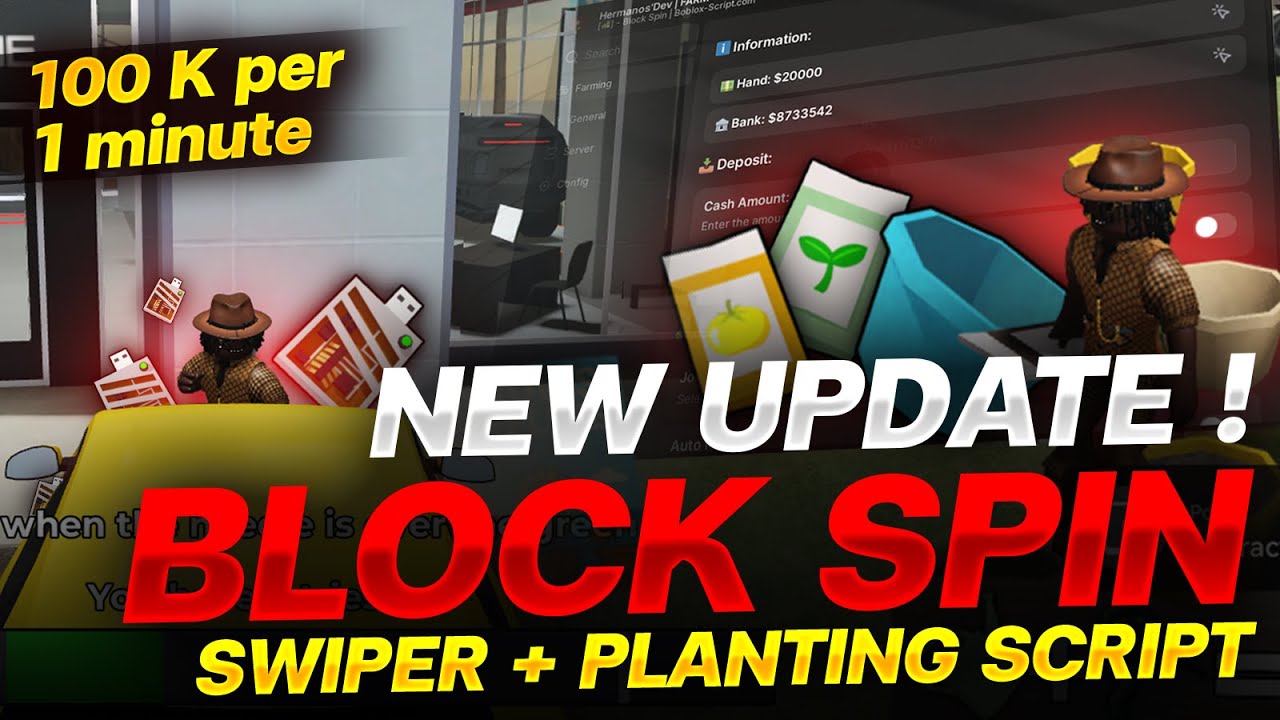 Block Spin New Script Update Swiper + Planting 100 K Per Minute # ...