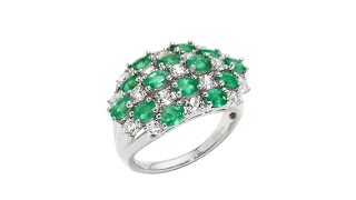 Victoria Wieck 2.50ct Emerald and White Topaz Ring
