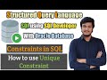 13.How to use UNIQUE Constraint on Columns in SQL l UNIQUE Constraint l SQL l SQL Developer