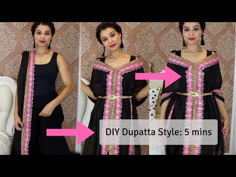 How To Wear Dupatta As Jacket | Easy DIY Using Safety Pins