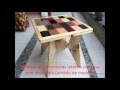 Marcenaria Criativa - Mesa com Marchetaria feita com madeira reciclada