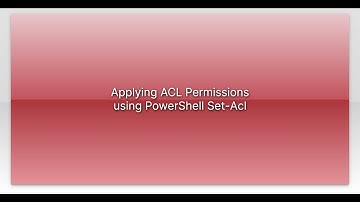 Applying ACL Permissions using PowerShell Set-Acl