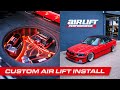 Bmw e36 custom air lift suspension install with custom boot build  car audio  security