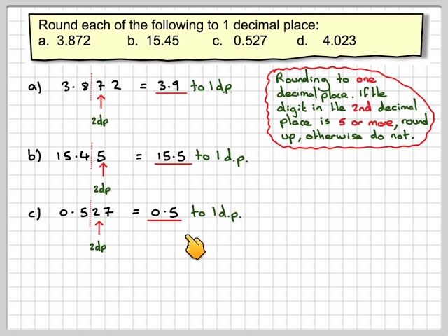 Round off a calculator value to 1 and 2 decimal places 