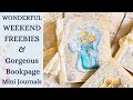 WONDERFUL WEEKEND FREEBIES &amp; GORGEOUS BOOK PAGE MINI JOURNALS