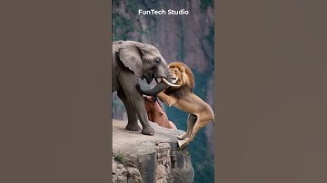 😱🔥Elephant Vs Lion🦣🦁 #animals #animal #animallover #shorts #short #elephant #lion #nature #wildlife