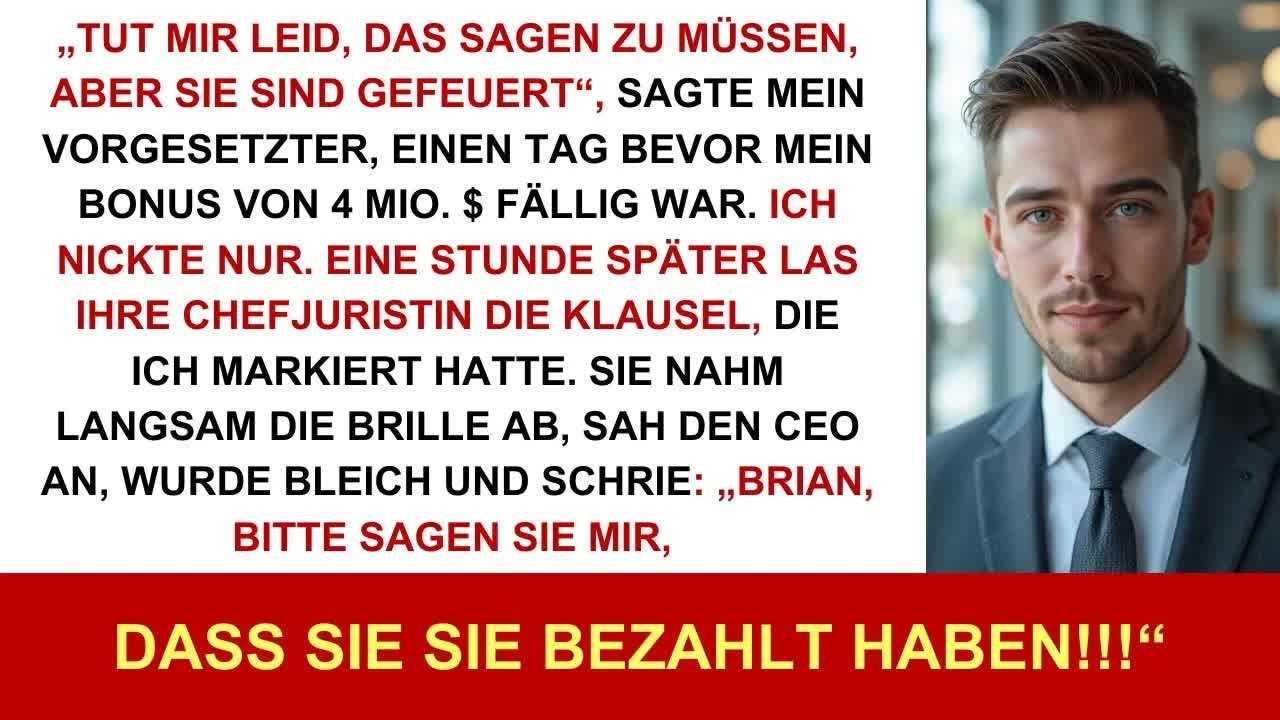 Gefeuert vor meinem 4 Millionen Dollar Bonus： Die Rechtsklausel, die nach hinten losging