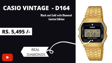 Casio Vintage - REAL DIAMONDS | A159WGED-1DF (D164) | Vintage Collection Digital Watch |