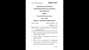 MMPC-007 June 2024 | IGNOU Previous Year Question Paper
