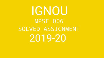 IGNOU MPSE006 SOLVED ASSIGNMENT