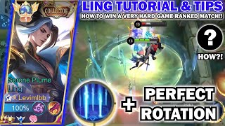LING TUTORIAL \u0026 TIPS TO WIN A HARD GAME RANKED MATCH!! | HOW TO PLAY LING IN LATE GAME TUTORIAL!!