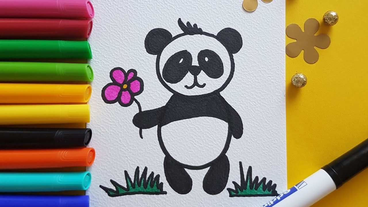 How to Draw A Cute Panda? Kawaii Panda / Рисуем Панду/ Step by Step ...