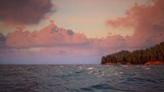 Summer Lake Sunset Ambience | Soothing Water Waves ASMR Ambience (No AI)