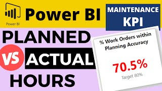 Maintenance KPI  Planned Vs Actual Work Order Hours (Planner Accuracy)  Power BI Dashboard