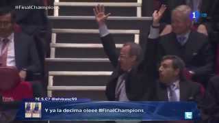 Extasis de FLORENTINO PEREZ con AZNAR - Final CHAMPIONS : REAL MADRID 4-1 ATLETICO