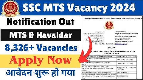 SSC MTS New Vacancy 2024 Out | SSC MTS Havaldar 2024 Syllabus, Form, Qualification, Age, Salary