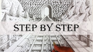 How to draw using one point perspective | Railway | Step By Step