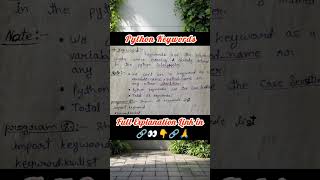 Python|Keywords In Python|Python For Beginners|Python Full Course|PythonKeywords|#corepython #python