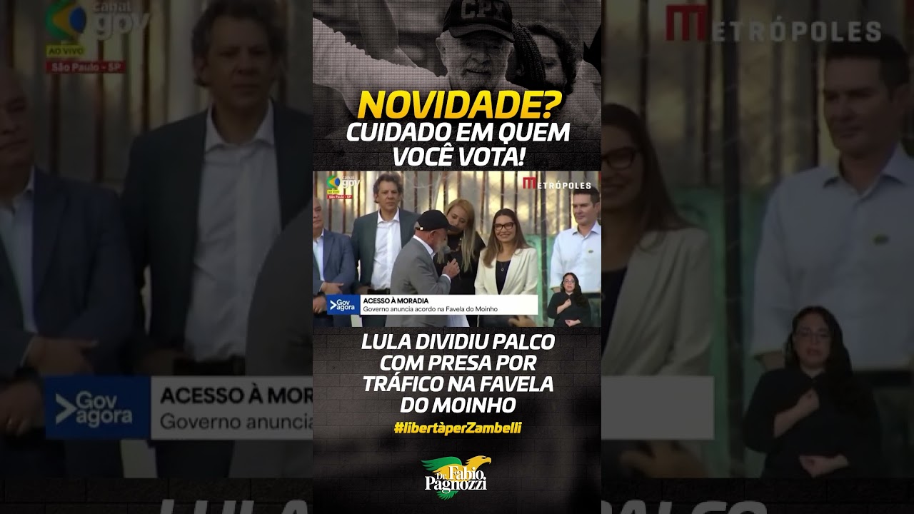 LULA DIVIDIU PALCO COM PRESA POR TRÁFICO NA FAVELA DO MOINHO
