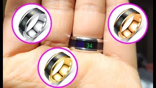 خاتم من التيتانيوم يقيس درجة الحرارة - Temperature Ring Titanium Mood Sensitive Rings