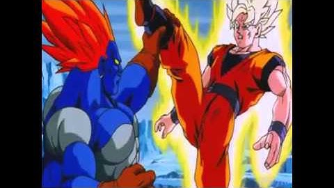 Super Android #13 punches Goku in the BALLS!