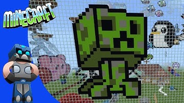Minecraft: How to build Creeper Pixel Art Tutorial