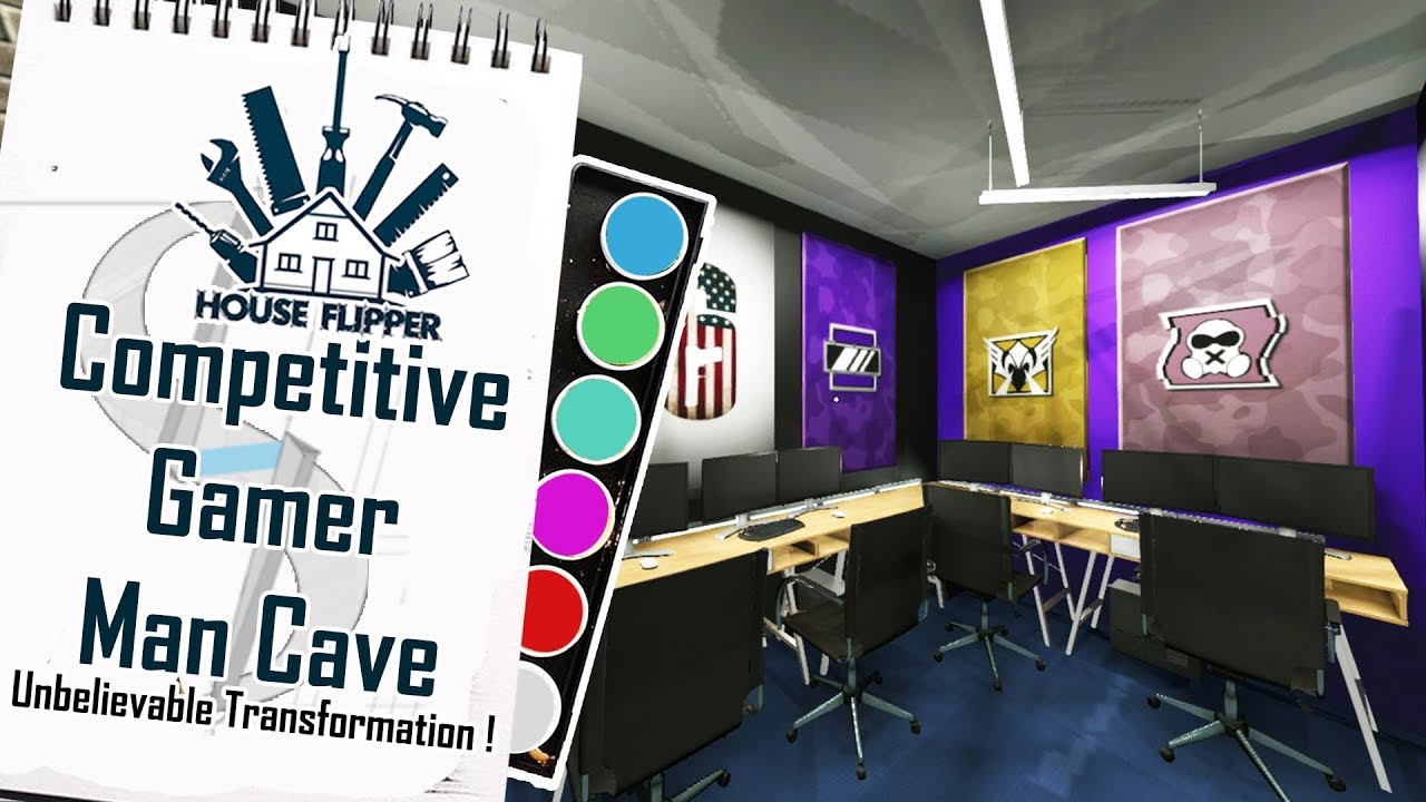 Man cave gaming setup House Flipper MAN CAVE UPDATE YouTube
