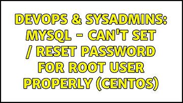 DevOps & SysAdmins: MySQL - Can