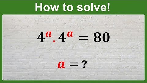 A nice exponential equation | Solve for a | Japanese Math Olympiad