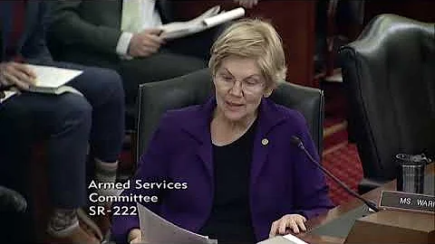 Senator Warren Exchange on Pentagon Wasteful Servi...