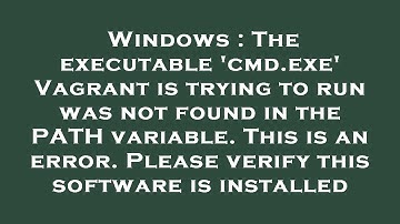 Windows : The executable 