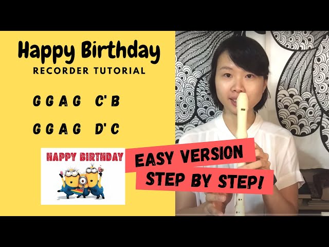 Easy Happy Birthday To You Recorder Tutorial - STEP BY STEP! (How to play flauta) class=