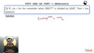 KVPY 2020 Paper Solution | Q.11 | KVPY Maths Part 1 | SA Stream | Class 11 | KVPY Exam | Vedantu