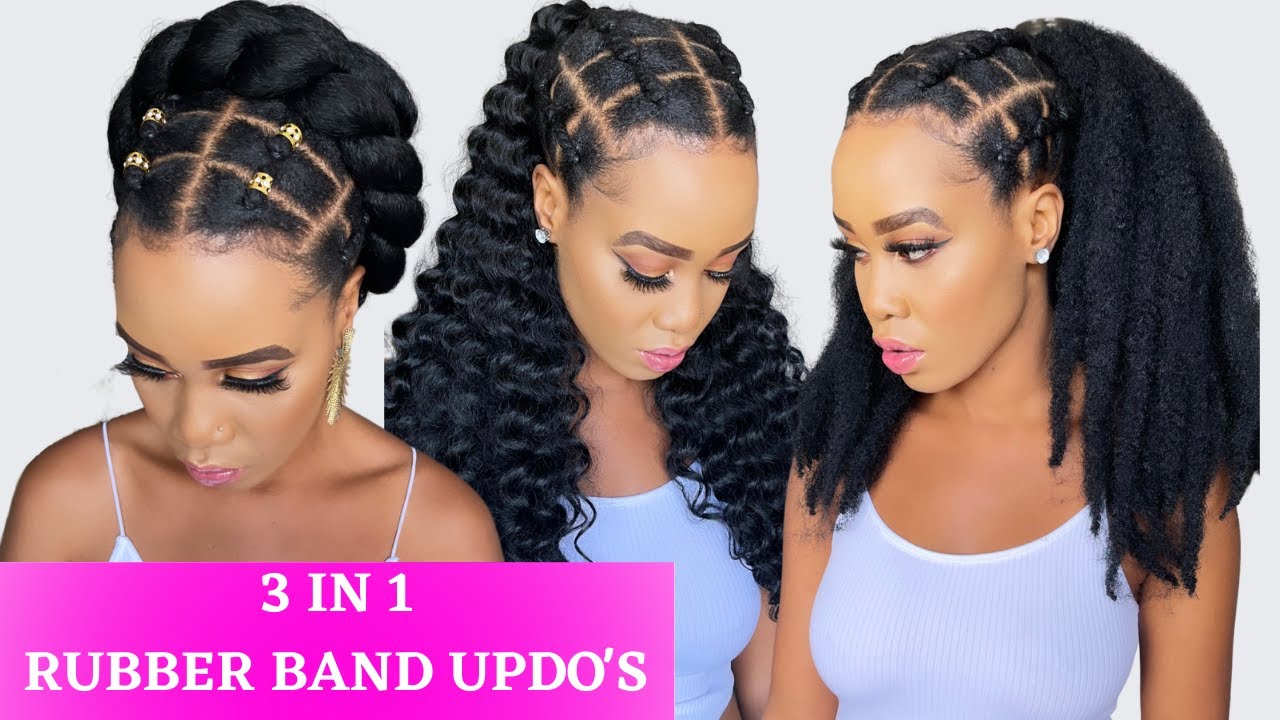 🔥EASY RUBBER BAND HAIRSTYLE ON 4C NATURAL HAIR / Protective Style