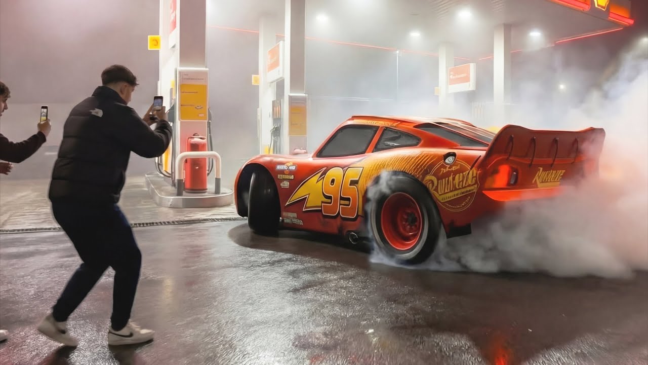 Real Life McQueen | Paparazzi Night Chase