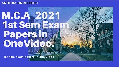 M.C.A ||1st sem all question papers in one video||andhra university|| M.C.A question papers||