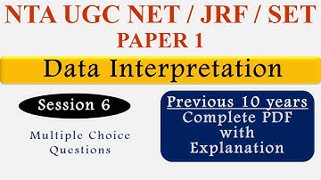 Data Interpretation Paper 1 MCQ || NTA UGC NET June 2020 | Short Tricks to Solve Data Interpretation