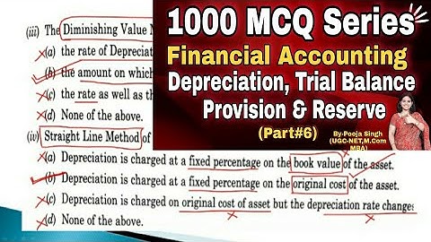 Objective Questions on Depreciation | Reserve & Provisions | Trial Balance | MCQ on  Accounts